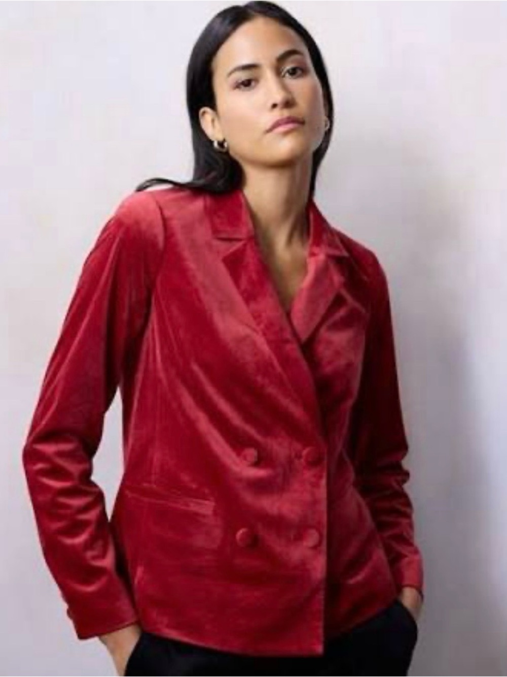 LC Lauren Conrad Red Velvet Blazer